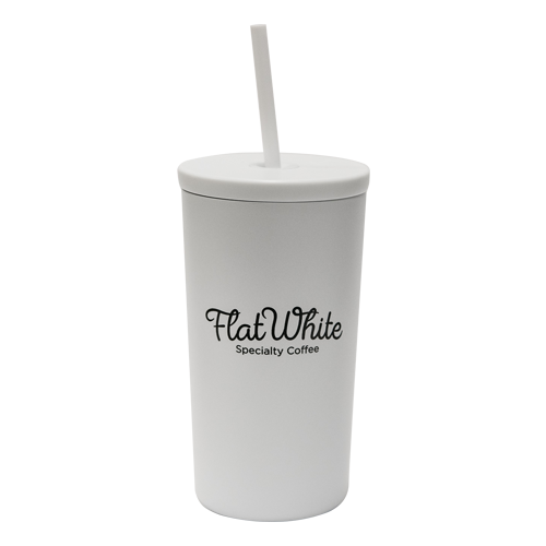 FW 16oz Cold Cup with White Lid Flat White Specialty Coffee Qatar